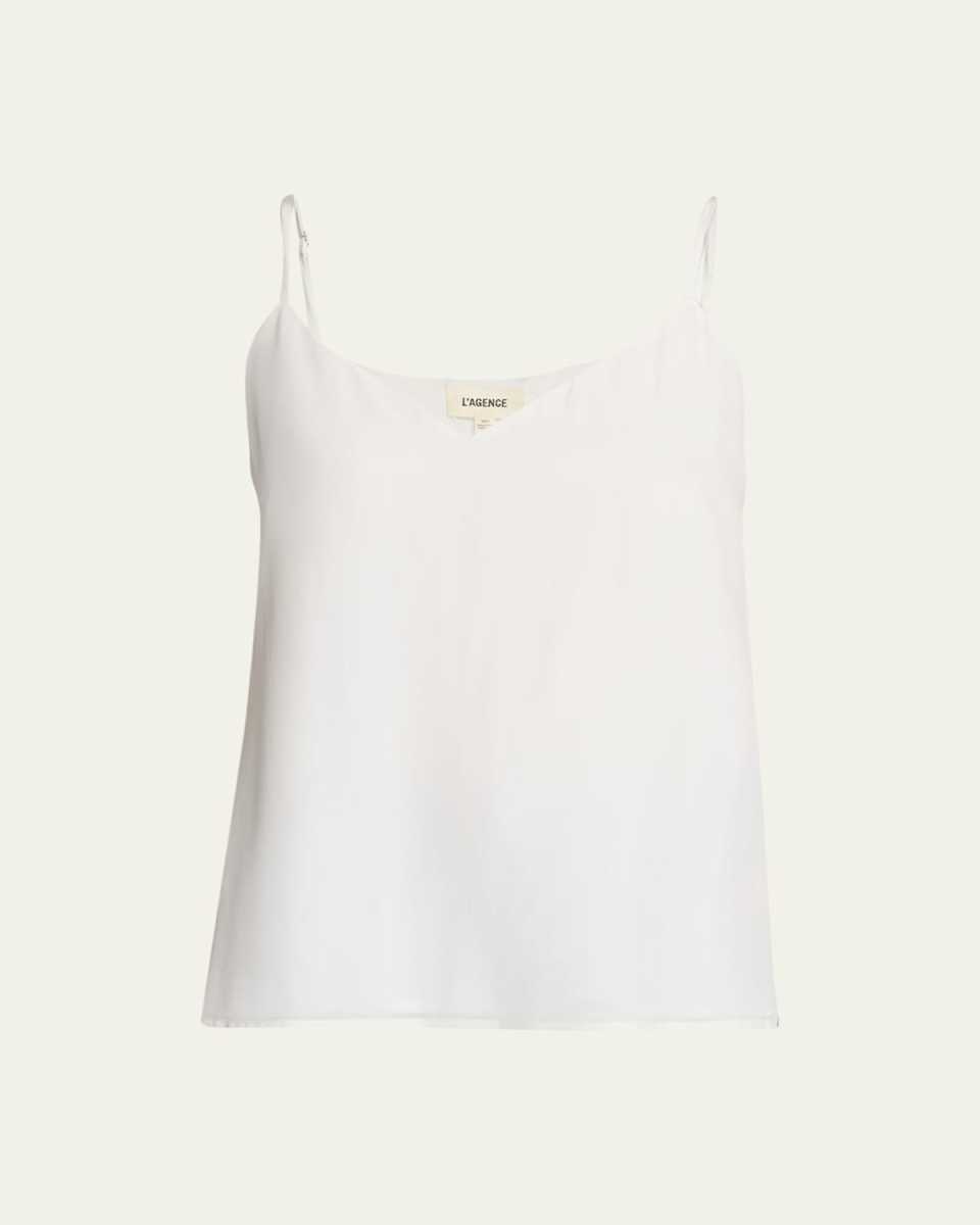 Jane V-Neck Spaghetti-Strap Silk Tank